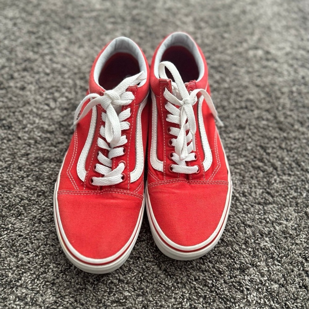 Vans Red and White Women's Sneakers